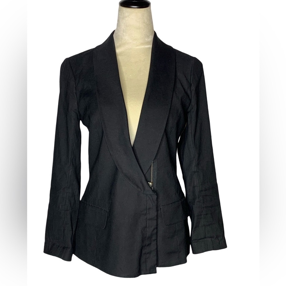 Tracy Reese Linen Blend Women's Black Blazer